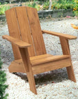 Bainbridge 3PC Teak Deep Outdoor Adirondack Lounge Set - LOOMLAN - HiTeak - Outdoor Accent Chairs