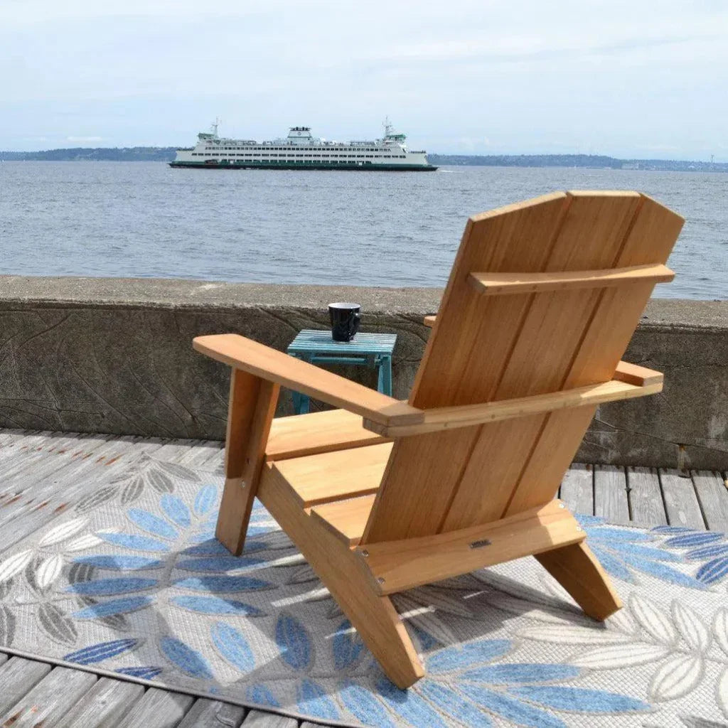Bainbridge Teak Outdoor Adirondack Lounge Chair - LOOMLAN - HiTeak - Outdoor Lounge Chairs
