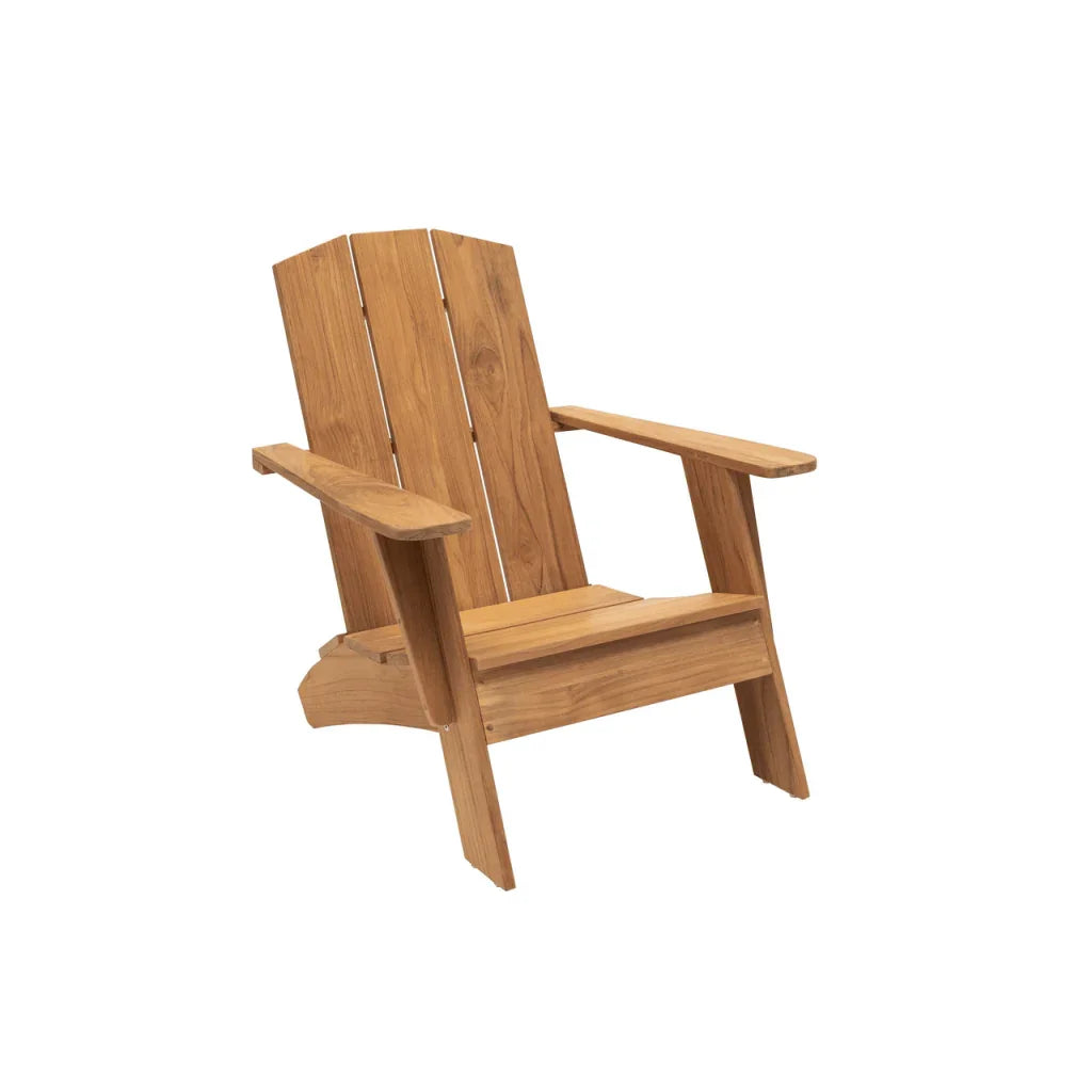 Bainbridge Teak Patio Adirondack Lounge Set 3PC - LOOMLAN - HiTeak - Outdoor Lounge Sets