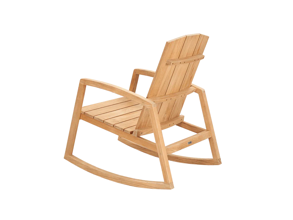 Bainbridge Teak Patio Rocking Armchair - LOOMLAN - HiTeak - Outdoor Accent Chairs