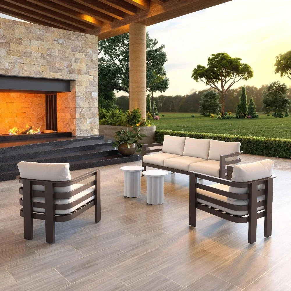 Bal Harbor Aluminum White Sofa - LOOMLAN - Zuo Modern - Outdoor Sofas & Loveseats