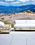 Bali Outdoor Patio Lounge Chair Teak Olefin Cushion - LOOMLAN - Artesia - Outdoor Lounge Chairs