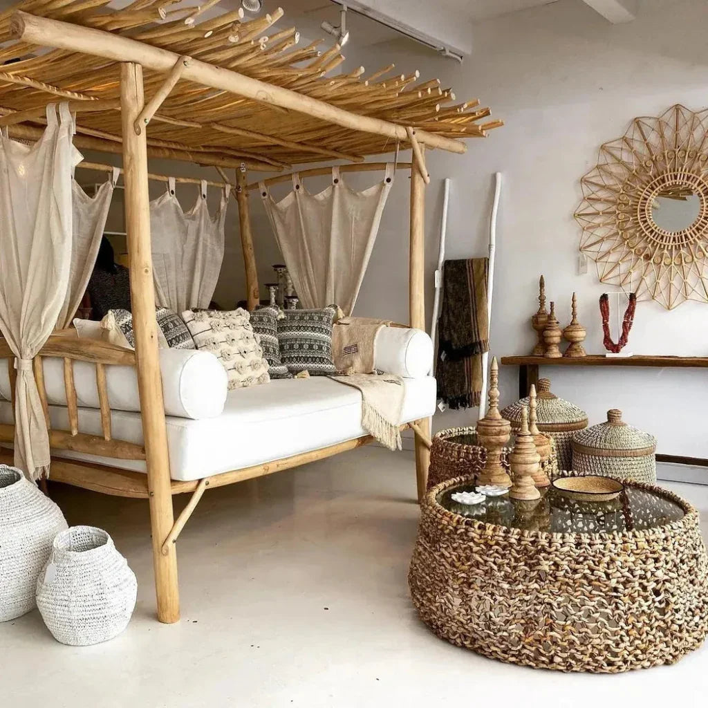 Bali Teak Cabana Daybed for Outdoor Living - Large - LOOMLAN - LOOMLAN - Outdoor Daybeds