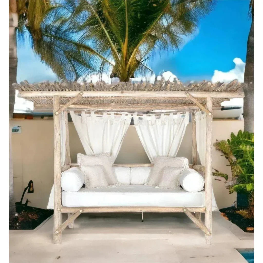 Bali Teak Cabana Daybed for Outdoor Living - Large - LOOMLAN - LOOMLAN - Outdoor Daybeds