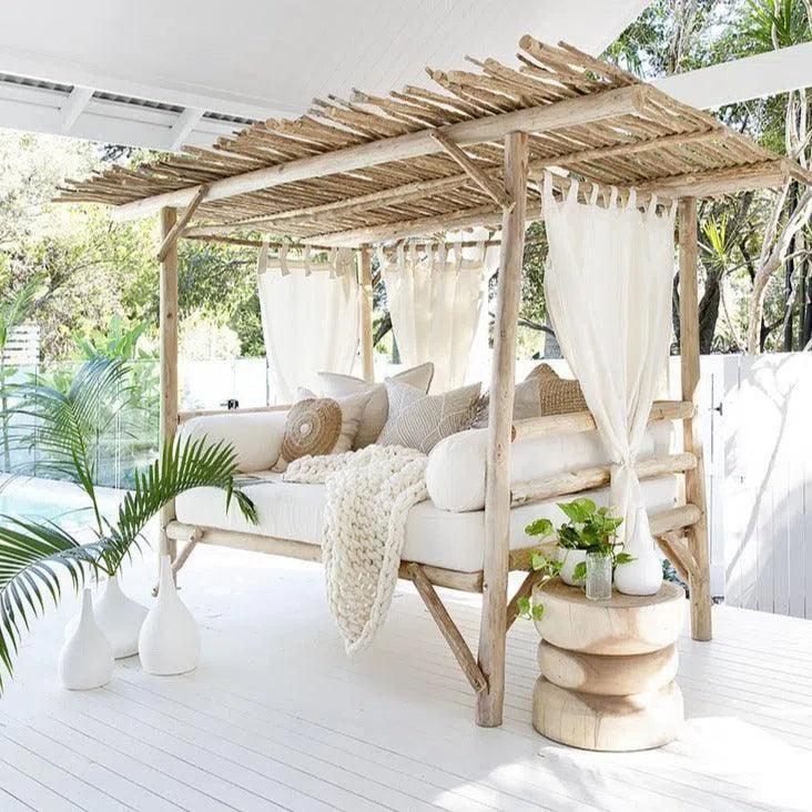 Bali Teak Cabana Daybed for Outdoor Living - Large - LOOMLAN - LOOMLAN - Outdoor Daybeds
