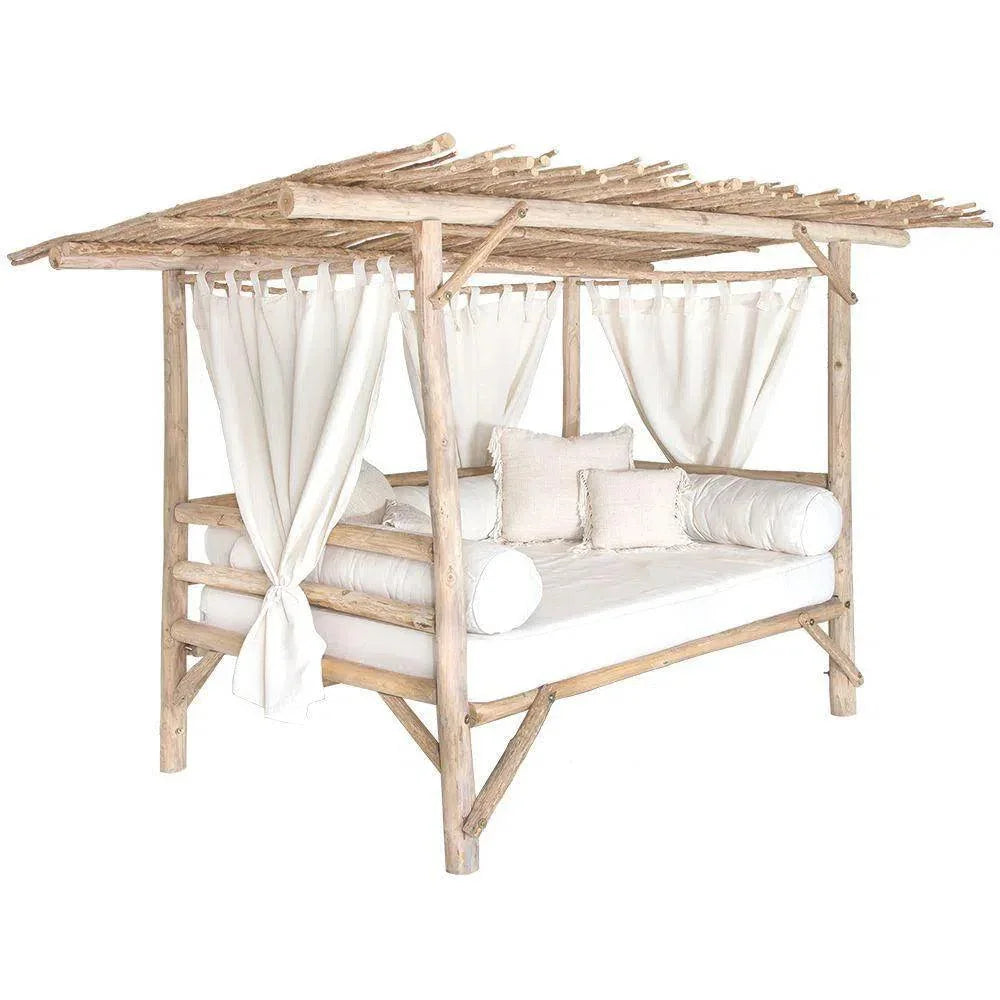 Bali Teak Cabana Daybed for Outdoor Living - Large - LOOMLAN - LOOMLAN - Outdoor Daybeds
