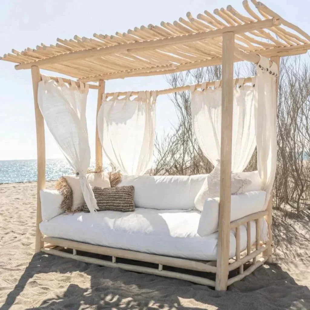 Bali Teak Cabana Daybed for Outdoor Living - Medium - LOOMLAN - LOOMLAN - Outdoor Daybeds