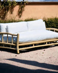 Bali Teak Wood Outdoor Couch Sofa Marine - Grade Cushions - LOOMLAN - Artesia - Outdoor Sofas & Loveseats