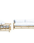 Bali Teak Wood Outdoor Couch Sofa Marine - Grade Cushions - LOOMLAN - Artesia - Outdoor Sofas & Loveseats