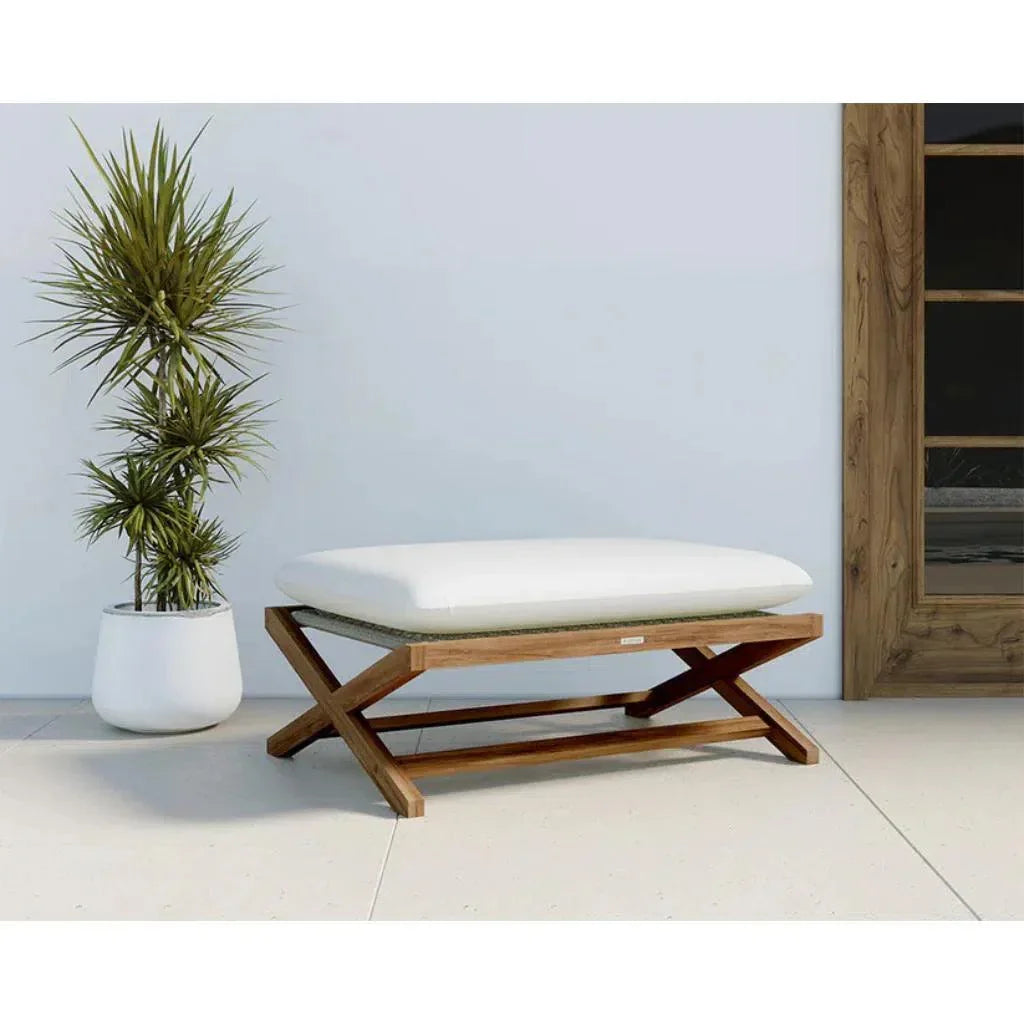 Bari Fabric Modern Stool - LOOMLAN - SUNPAN - Outdoor Ottomans