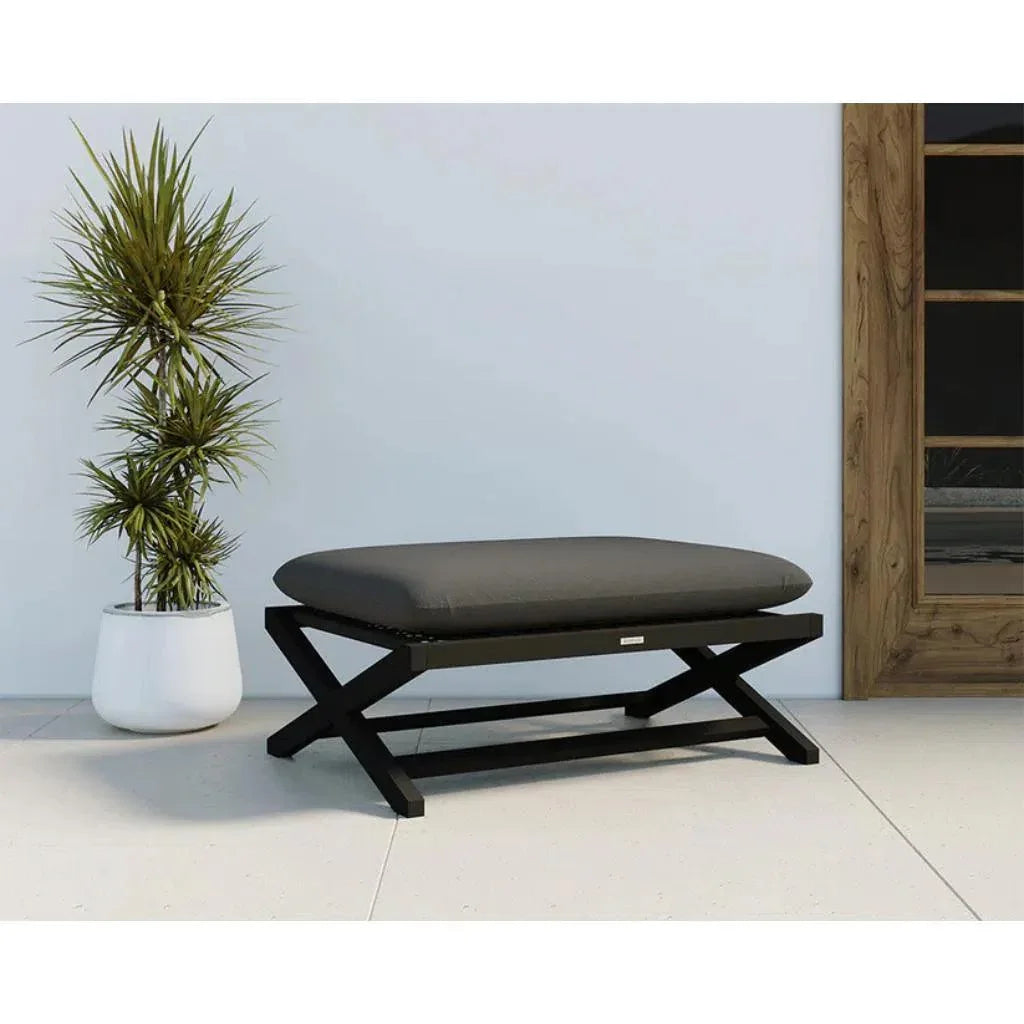 Bari Fabric Modern Stool - LOOMLAN - SUNPAN - Outdoor Ottomans