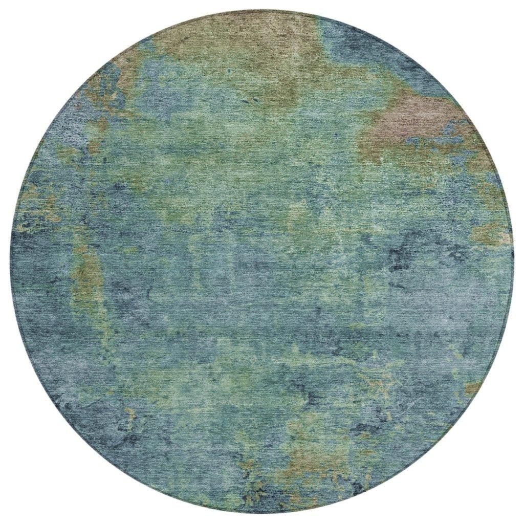 LOOMLAN Rugs Barzane Blue Washable Indoor-Outdoor Rug