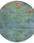 LOOMLAN Rugs Barzane Blue Washable Indoor-Outdoor Rug