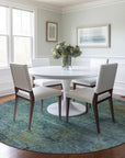 LOOMLAN Rugs Barzane Blue Washable Indoor-Outdoor Rug