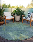 LOOMLAN Rugs Barzane Blue Washable Indoor-Outdoor Rug