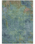LOOMLAN Rugs Barzane Blue Washable Indoor-Outdoor Rug