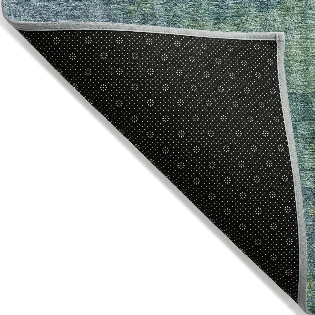 LOOMLAN Rugs Barzane Blue Washable Indoor-Outdoor Rug