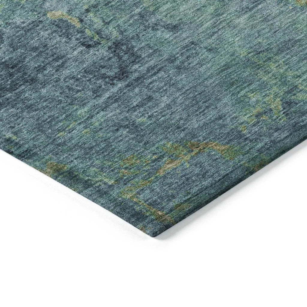 LOOMLAN Rugs Barzane Blue Washable Indoor-Outdoor Rug