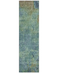 LOOMLAN Rugs Barzane Blue Washable Indoor-Outdoor Rug