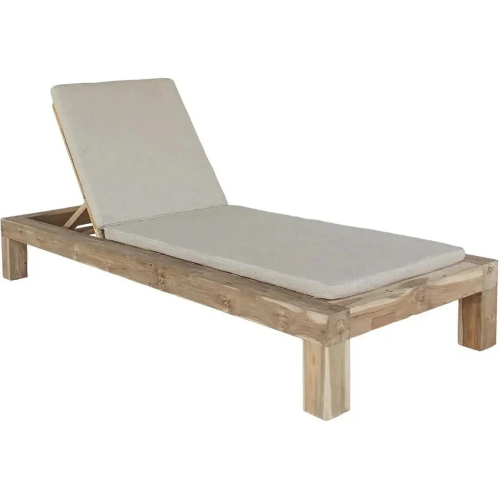 Batak Teak Wood Sun Lounger - LOOMLAN - Artesia - Outdoor Cabanas &amp; Loungers