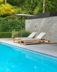 Batak Teak Wood Sun Lounger - LOOMLAN - Artesia - Outdoor Cabanas & Loungers