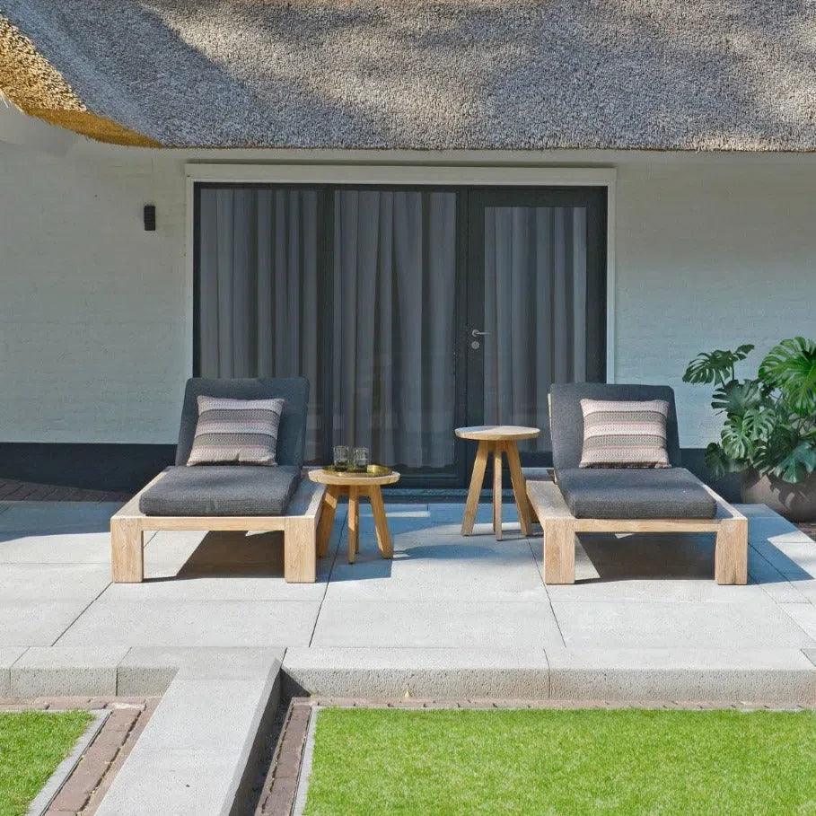 Batak Teak Wood Sun Lounger - LOOMLAN - Artesia - Outdoor Cabanas &amp; Loungers