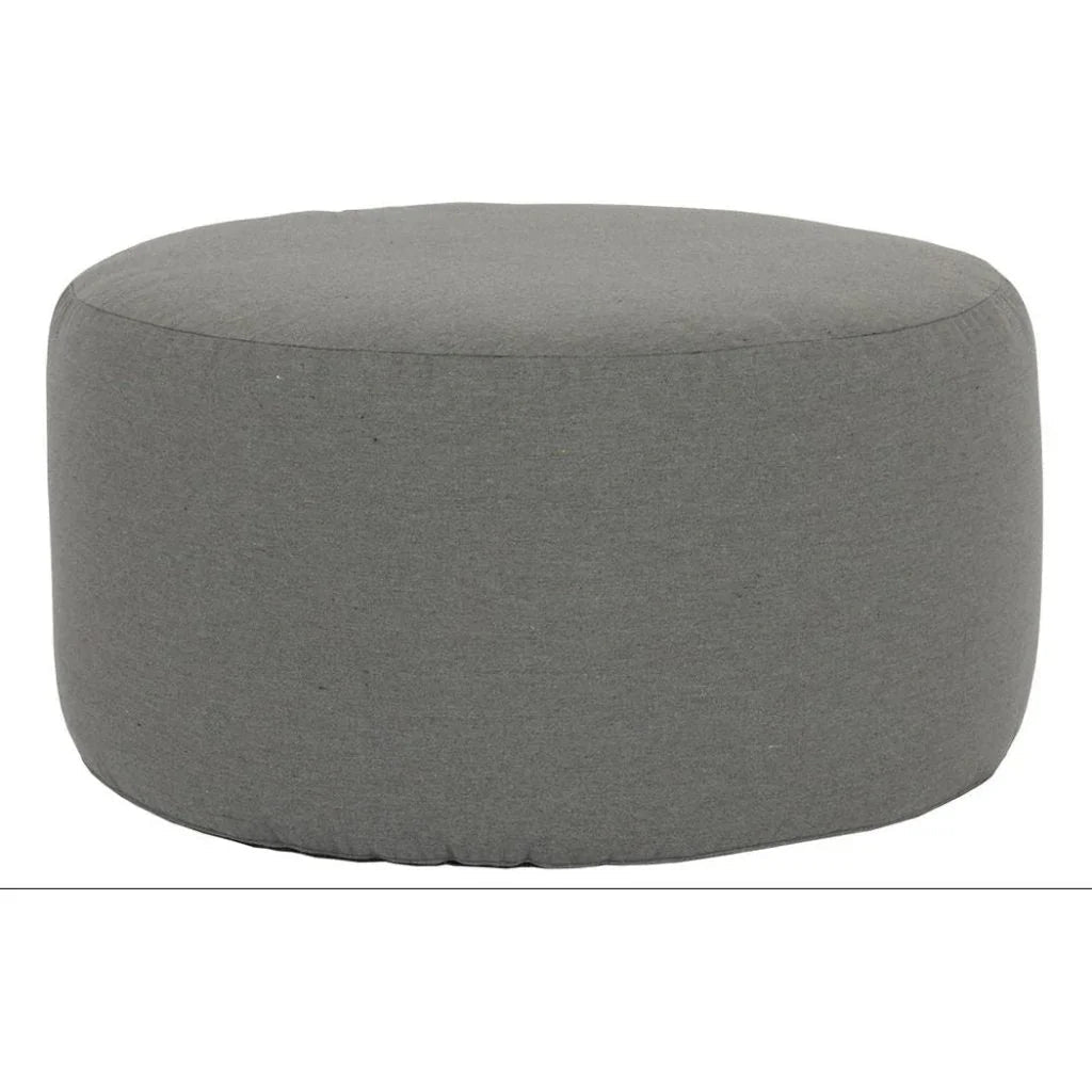 Bazaar Sunbrella Round Outdoor Ottoman - LOOMLAN - Sunset West - Outdoor Ottomans