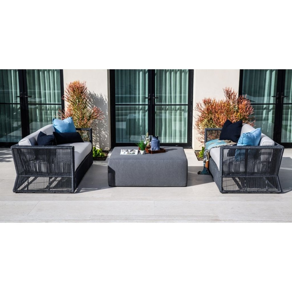 Bazaar Weatherproof Outdoor Ottoman - LOOMLAN - Sunset West - Outdoor Ottomans