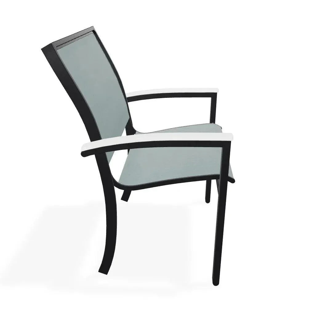 Bazza Dining Height Stacking Cafe Chair MGP Arm Accents-Outdoor Accent Chairs-Telescope-LOOMLAN