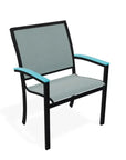 Bazza Dining Height Stacking Cafe Chair MGP Arm Accents-Outdoor Accent Chairs-Telescope-LOOMLAN