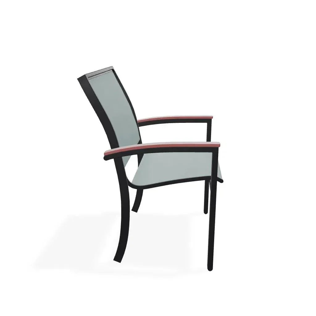 Bazza Dining Height Stacking Cafe Chair MGP Arm Accents-Outdoor Accent Chairs-Telescope-LOOMLAN