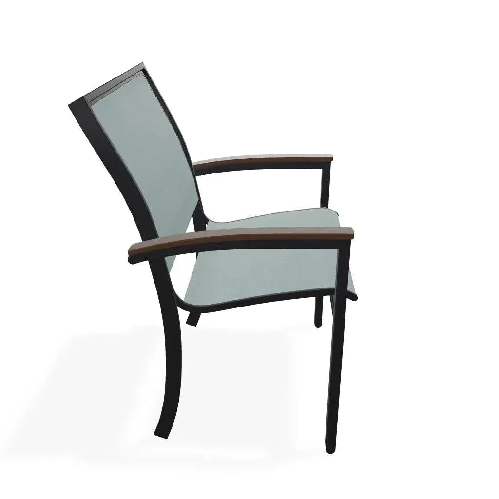 Bazza Dining Height Stacking Cafe Chair MGP Arm Accents-Outdoor Accent Chairs-Telescope-LOOMLAN