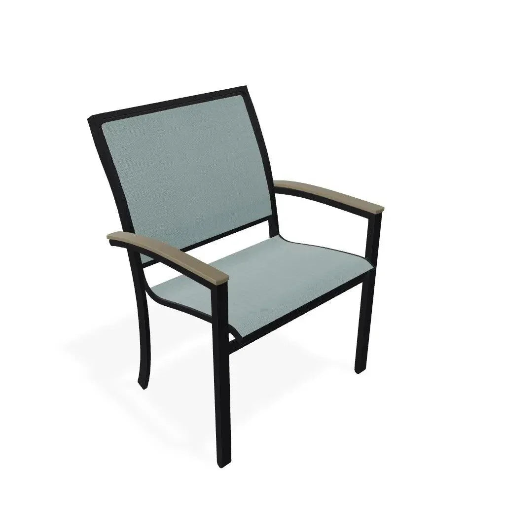 Bazza Dining Height Stacking Cafe Chair MGP Arm Accents-Outdoor Accent Chairs-Telescope-LOOMLAN