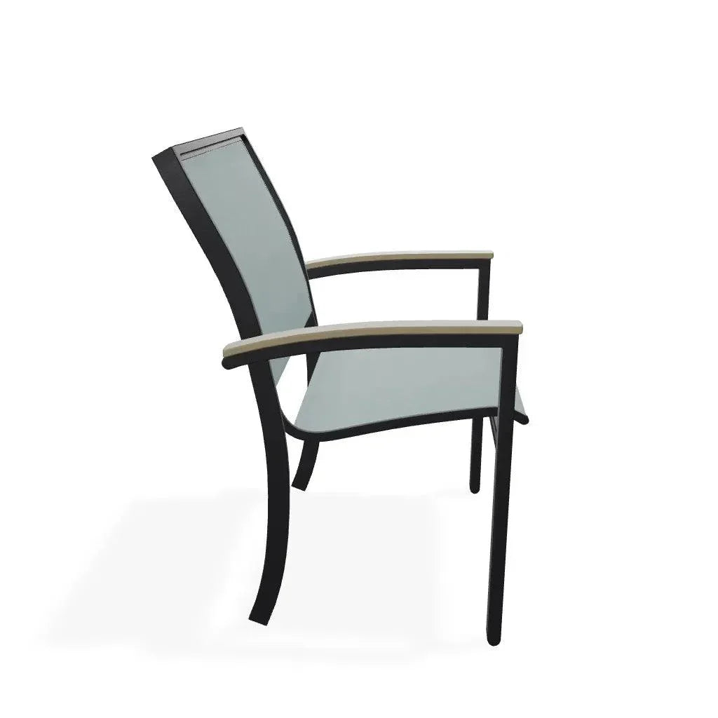Bazza Dining Height Stacking Cafe Chair MGP Arm Accents-Outdoor Accent Chairs-Telescope-LOOMLAN
