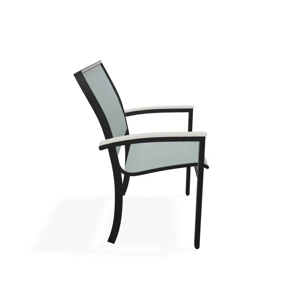 Bazza Dining Height Stacking Cafe Chair MGP Arm Accents-Outdoor Accent Chairs-Telescope-LOOMLAN