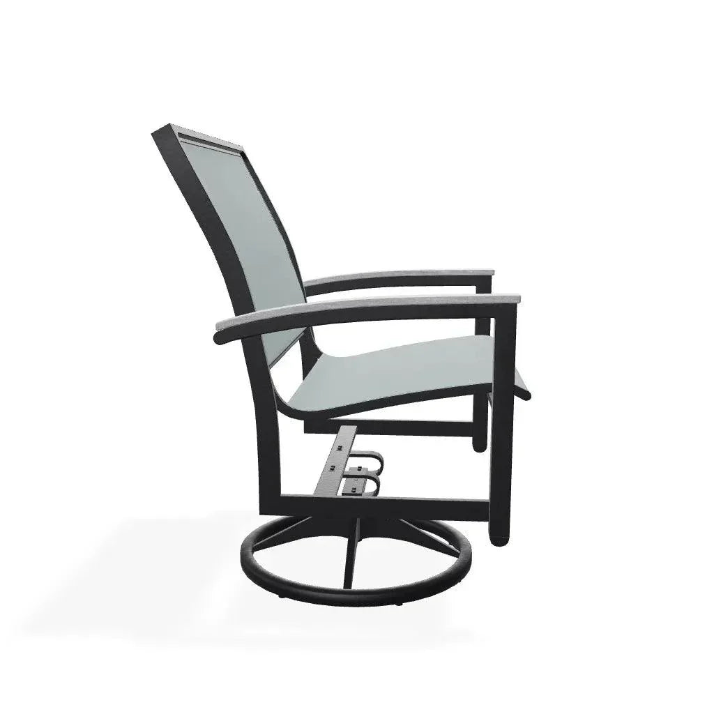 Bazza Sling Swivel Rocker Polymer Arm Accents - LOOMLAN - Telescope - Outdoor Accent Chairs