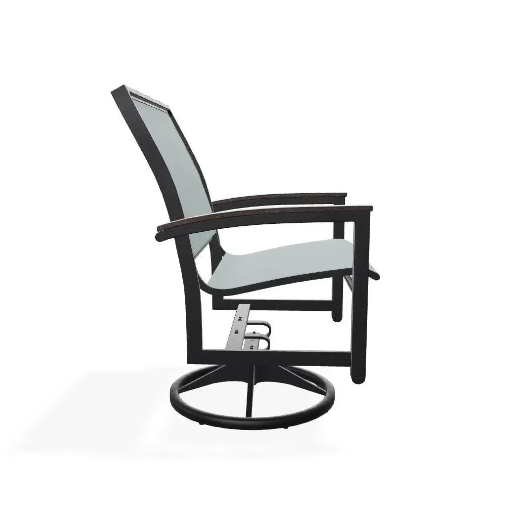 Bazza Sling Swivel Rocker Polymer Arm Accents - LOOMLAN - Telescope - Outdoor Accent Chairs