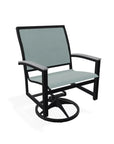 Bazza Sling Swivel Rocker Polymer Arm Accents - LOOMLAN - Telescope - Outdoor Accent Chairs
