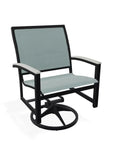 Bazza Sling Swivel Rocker Polymer Arm Accents - LOOMLAN - Telescope - Outdoor Accent Chairs