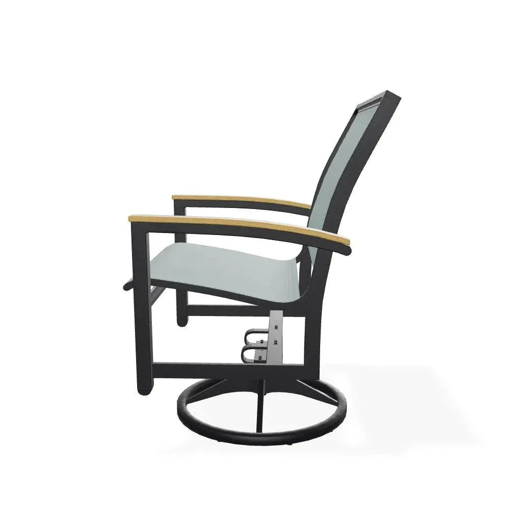 Bazza Sling Swivel Rocker Polymer Arm Accents - LOOMLAN - Telescope - Outdoor Accent Chairs
