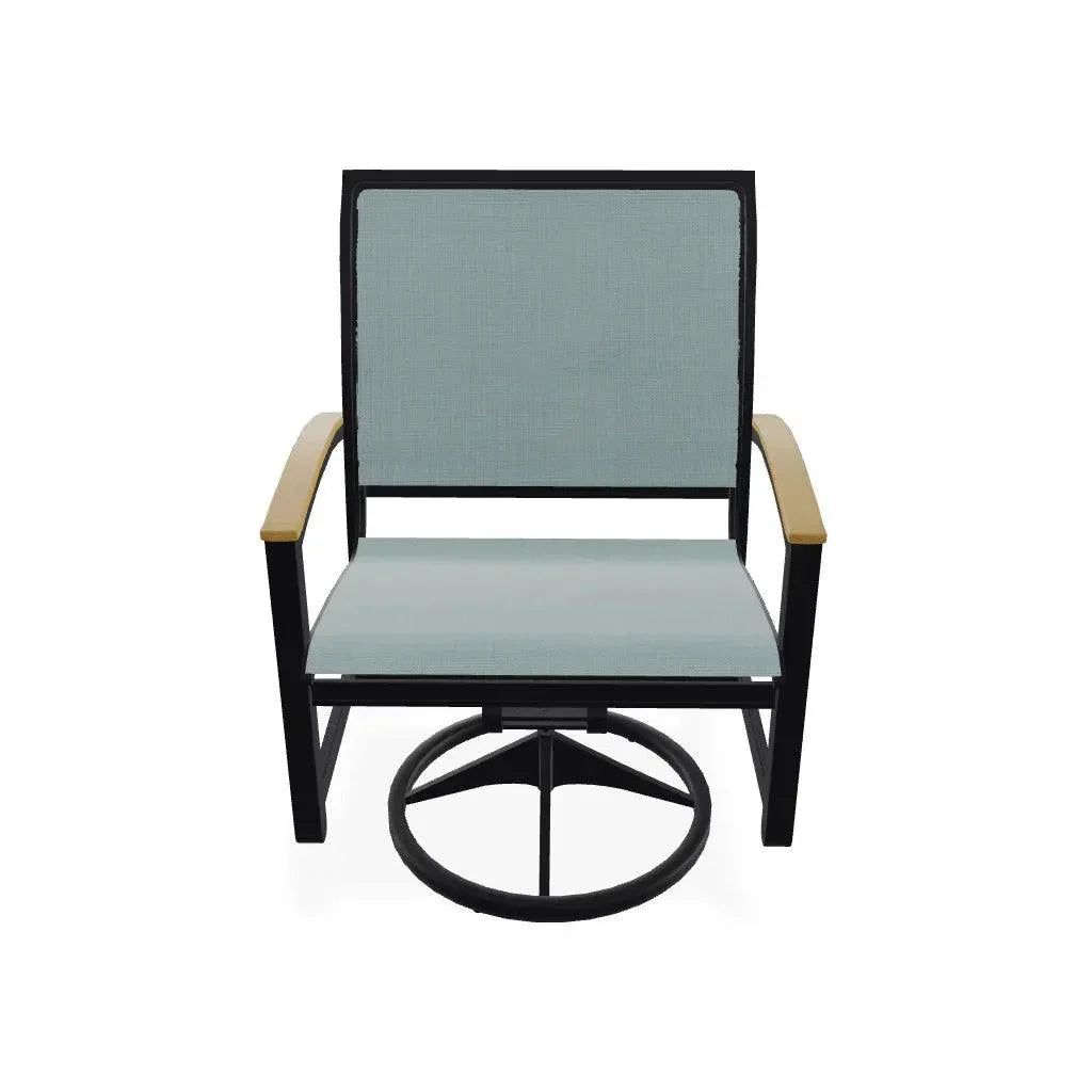 Bazza Sling Swivel Rocker Polymer Arm Accents - LOOMLAN - Telescope - Outdoor Accent Chairs