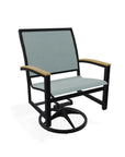 Bazza Sling Swivel Rocker Polymer Arm Accents - LOOMLAN - Telescope - Outdoor Accent Chairs