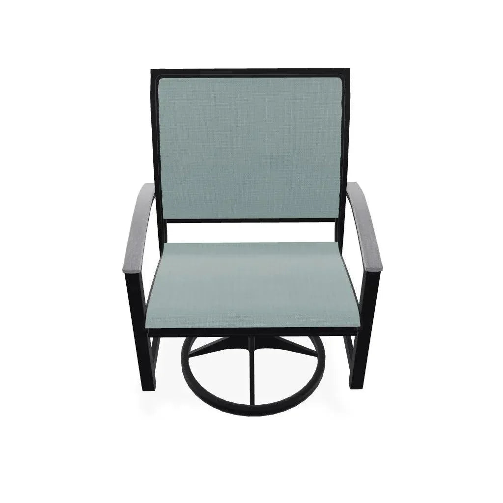 Bazza Sling Swivel Rocker Polymer Arm Accents - LOOMLAN - Telescope - Outdoor Accent Chairs