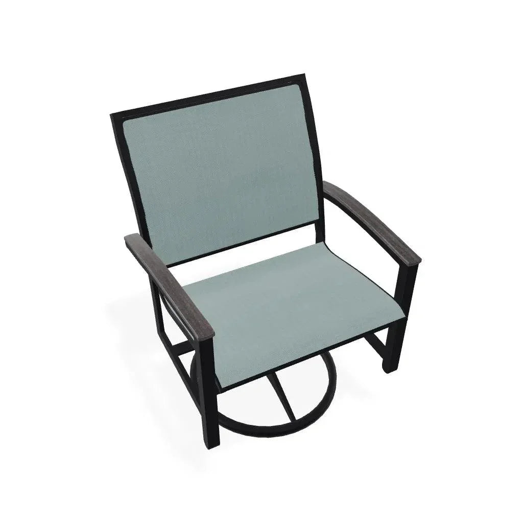 Bazza Sling Swivel Rocker Polymer Arm Accents - LOOMLAN - Telescope - Outdoor Accent Chairs