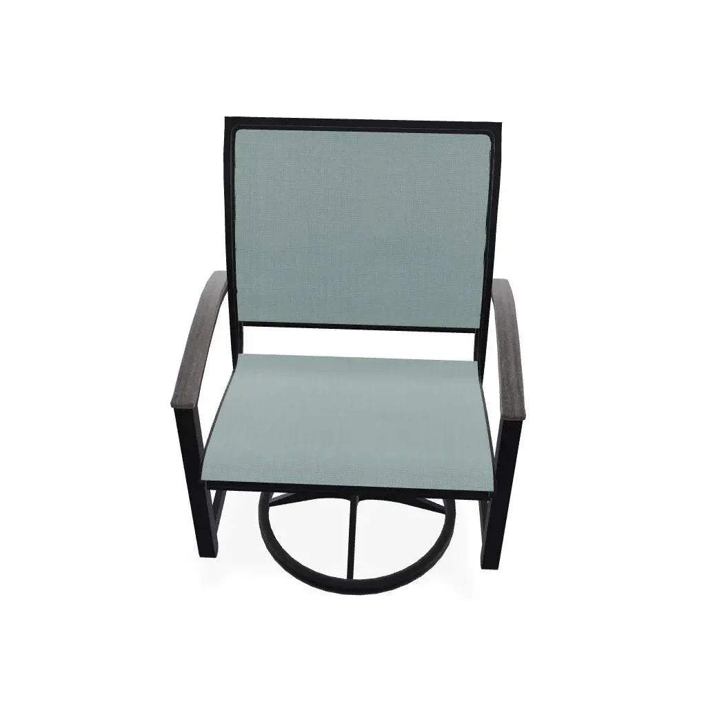 Bazza Sling Swivel Rocker Polymer Arm Accents - LOOMLAN - Telescope - Outdoor Accent Chairs
