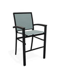 Bazza Stacking Bar Height Polymer Armed Cafe Chair - LOOMLAN - Telescope - Outdoor Bar Stools