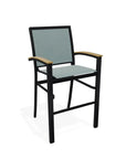Bazza Stacking Bar Height Polymer Armed Cafe Chair - LOOMLAN - Telescope - Outdoor Bar Stools