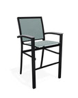 Bazza Stacking Bar Height Polymer Armed Cafe Chair - LOOMLAN - Telescope - Outdoor Bar Stools