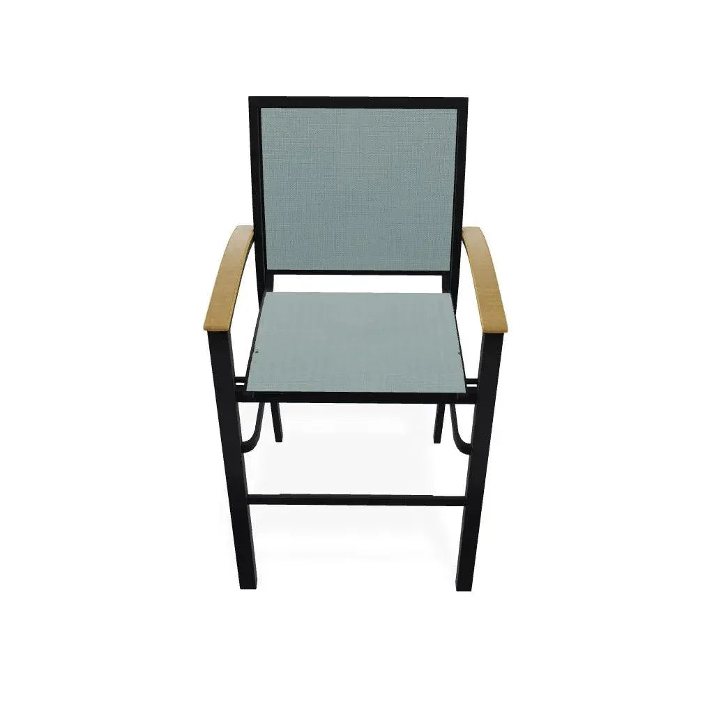 Bazza Stacking Bar Height Polymer Armed Cafe Chair - LOOMLAN - Telescope - Outdoor Bar Stools