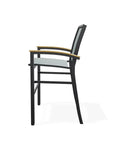 Bazza Stacking Bar Height Polymer Armed Cafe Chair - LOOMLAN - Telescope - Outdoor Bar Stools